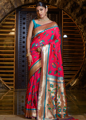 Rani Dupion Silk Saree With Blouse Piece