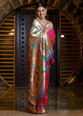 Rani Dupion Silk Saree With Blouse Piece