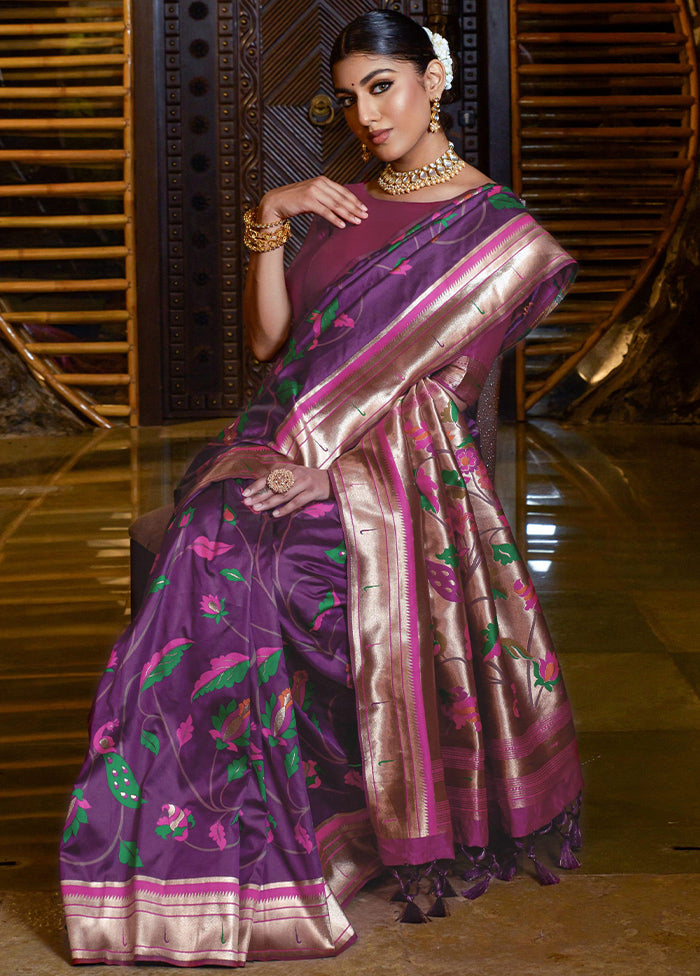 Wine Dupion Silk Saree With Blouse Piece