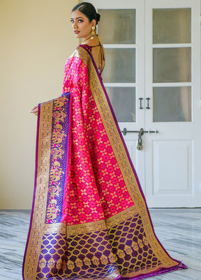 Rani Dupion Silk Saree With Blouse Piece