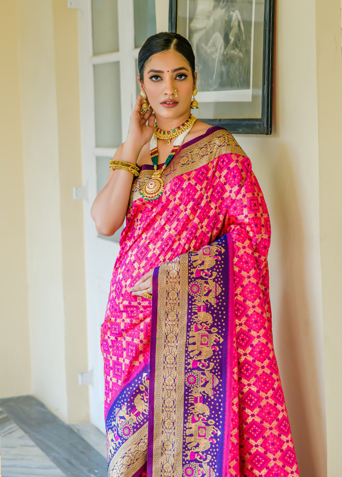 Rani Dupion Silk Saree With Blouse Piece