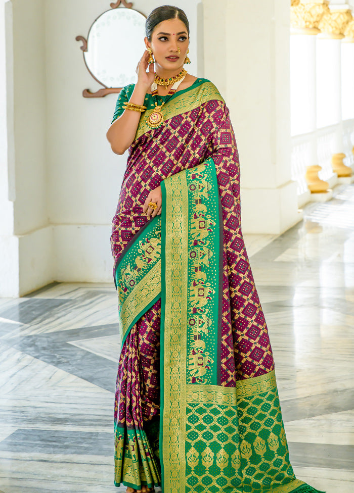 Wine Dupion Silk Saree With Blouse Piece