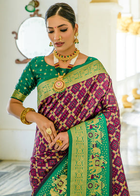 Wine Dupion Silk Saree With Blouse Piece