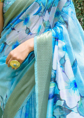Firoza Cotton Saree With Blouse Piece