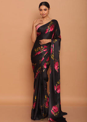 Black Silk Saree With Blouse Piece