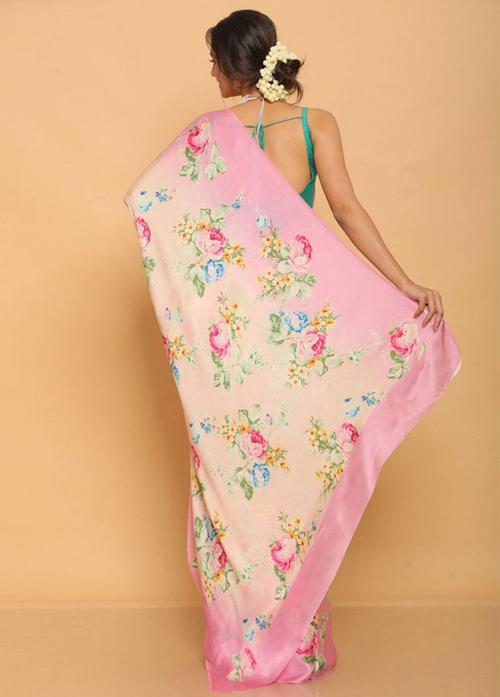 light pink Silk Saree With Blouse Piece