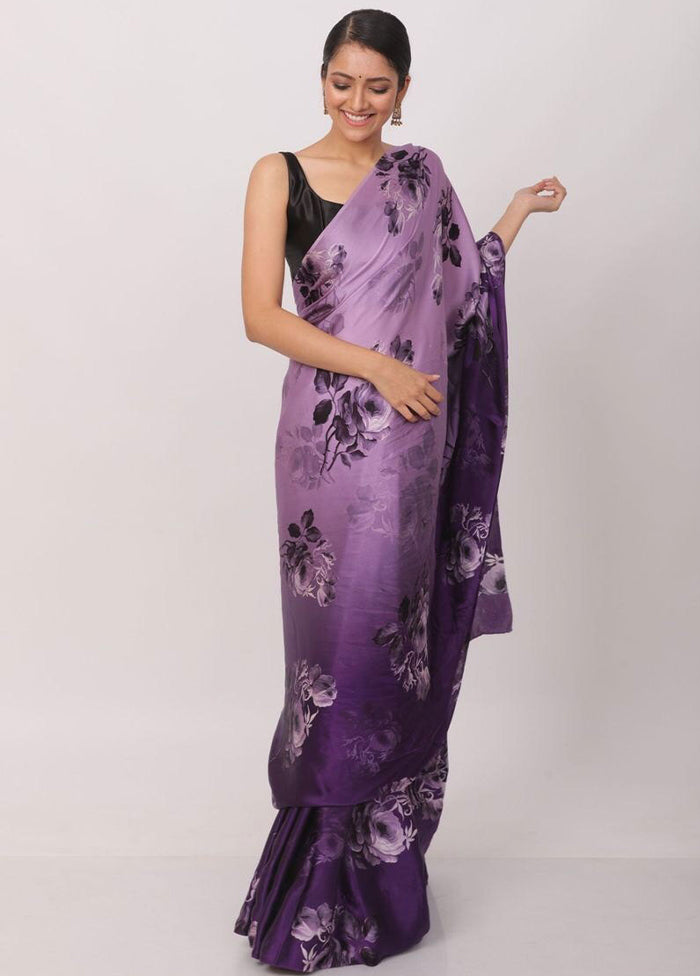 Purple Silk Saree With Blouse Piece