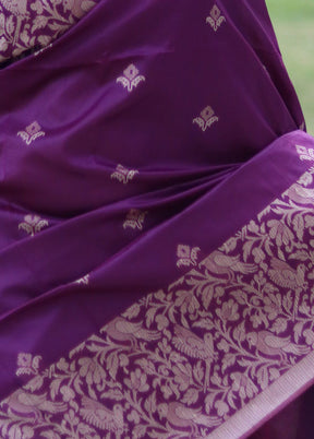 Wine Dupion Silk Saree With Blouse Piece