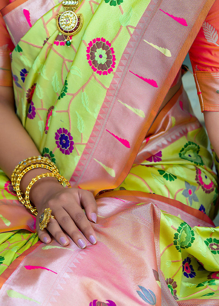 Pista Green Dupion Silk Saree With Blouse Piece