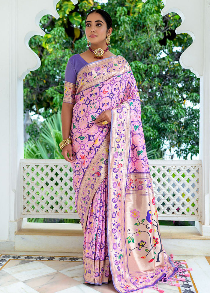 Baby Pink Dupion Silk Saree With Blouse Piece