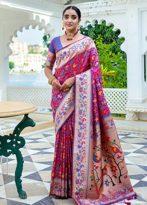 Wine Dupion Silk Saree With Blouse Piece