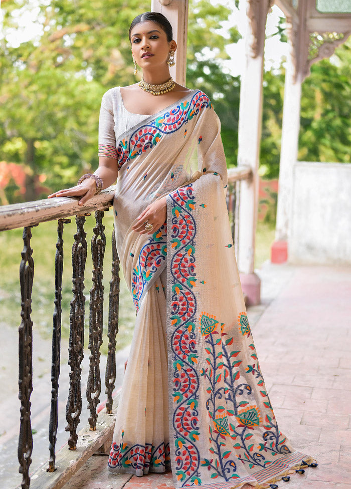 Blue Cotton Saree With Blouse Piece