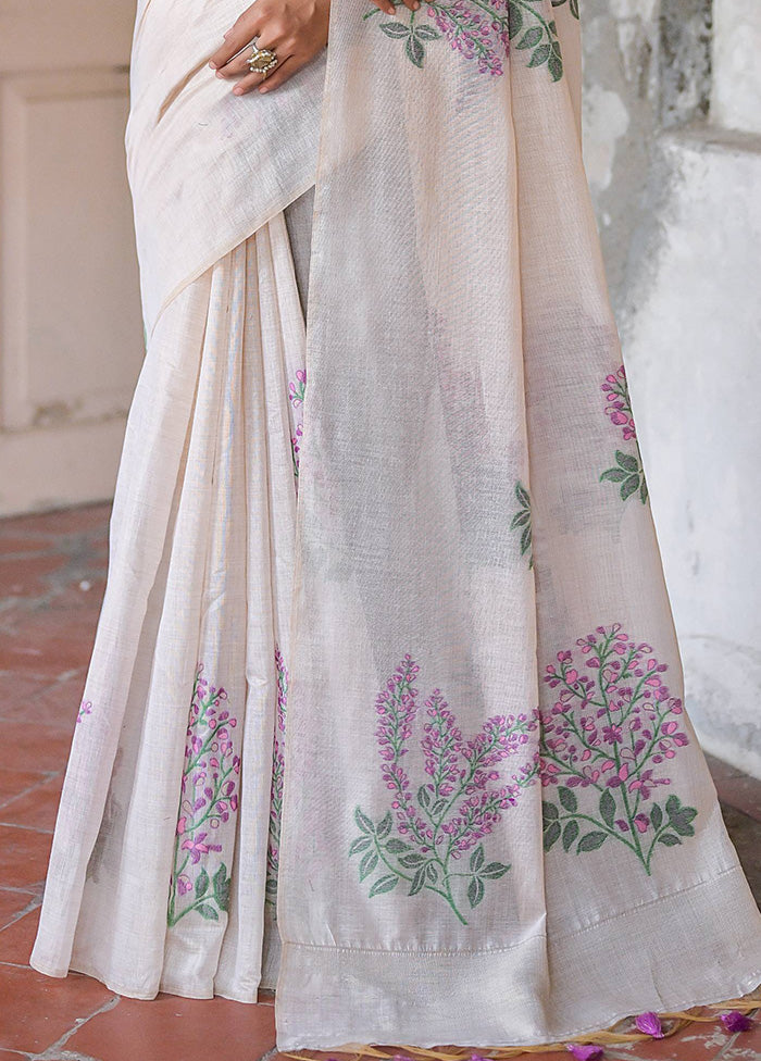 Purple Cotton Saree With Blouse Piece