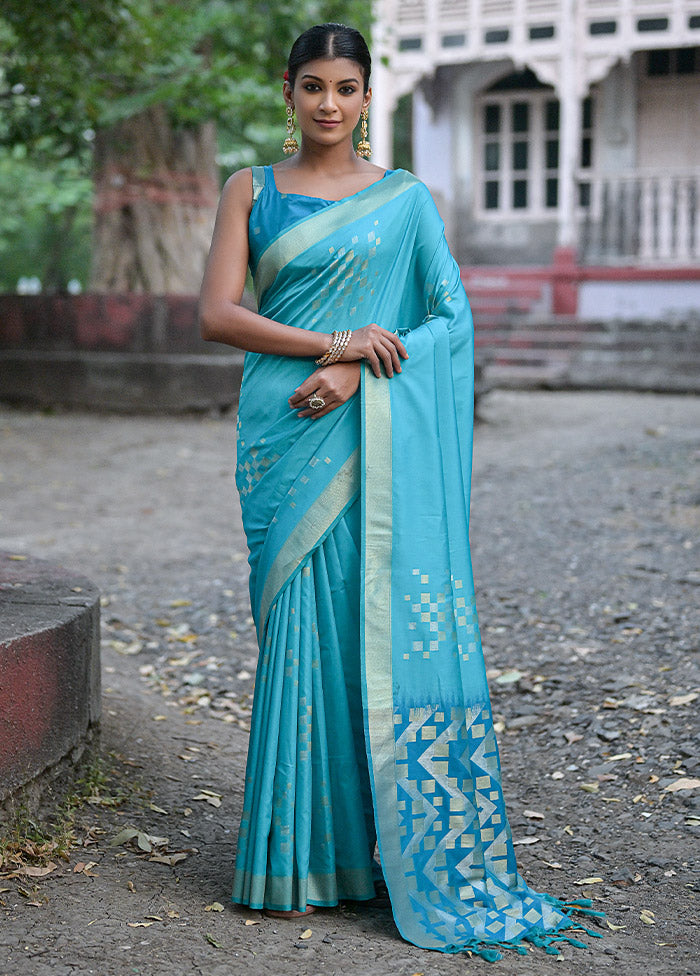 Firoza Dupion Silk Saree With Blouse Piece