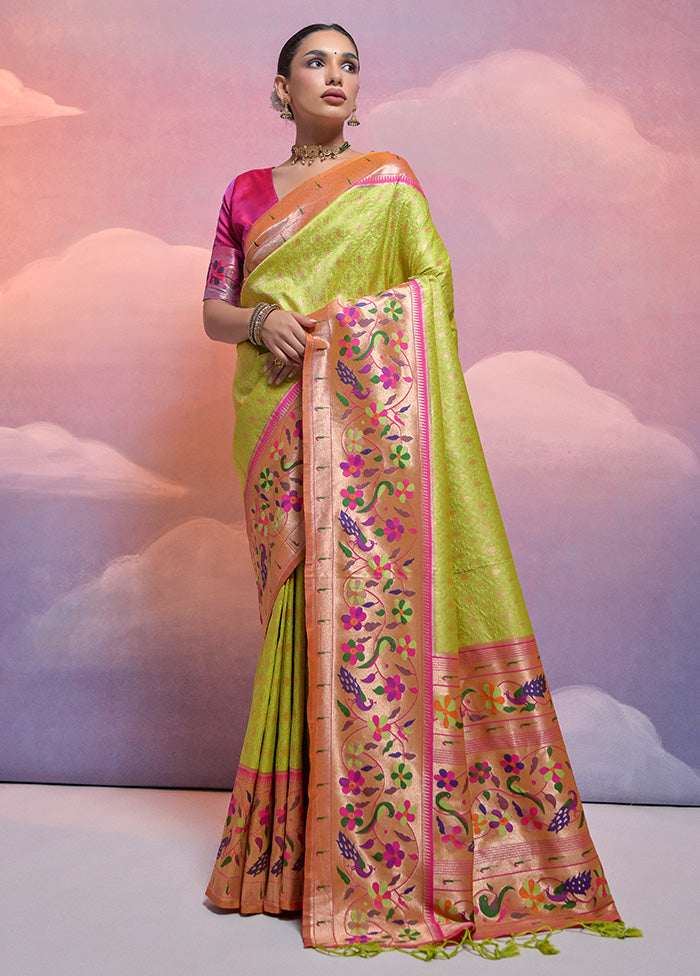 Mehendi Dupion Silk Saree With Blouse Piece