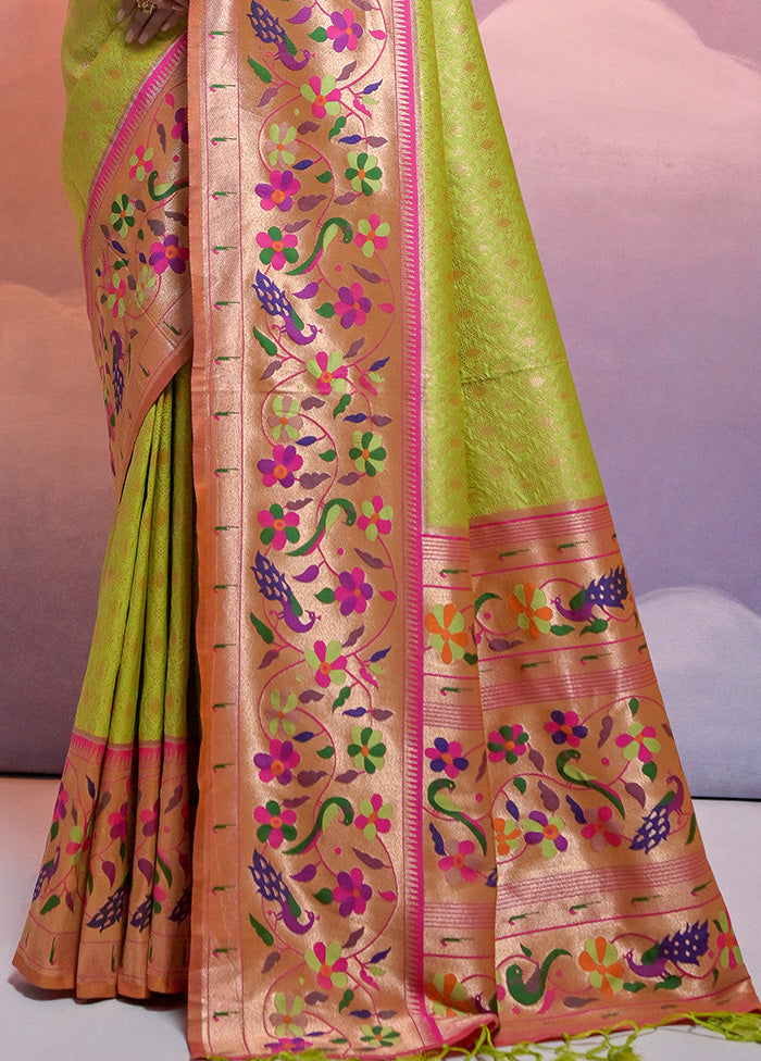 Mehendi Dupion Silk Saree With Blouse Piece