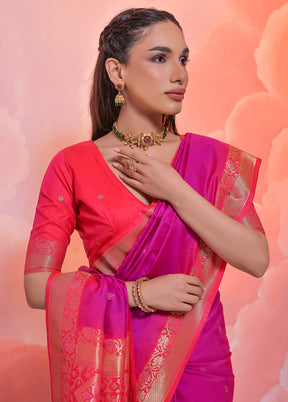 Wine Dupion Silk Saree With Blouse Piece