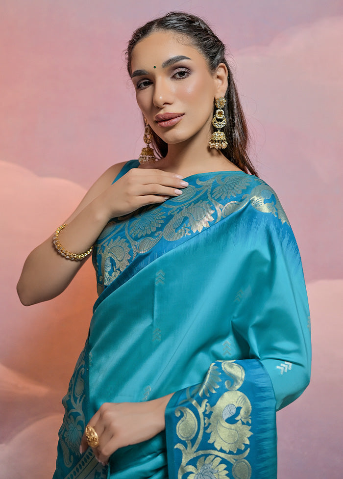 Firoza Dupion Silk Saree With Blouse Piece