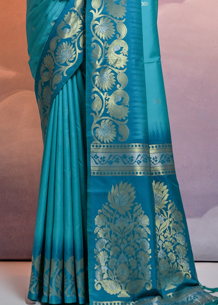 Firoza Dupion Silk Saree With Blouse Piece