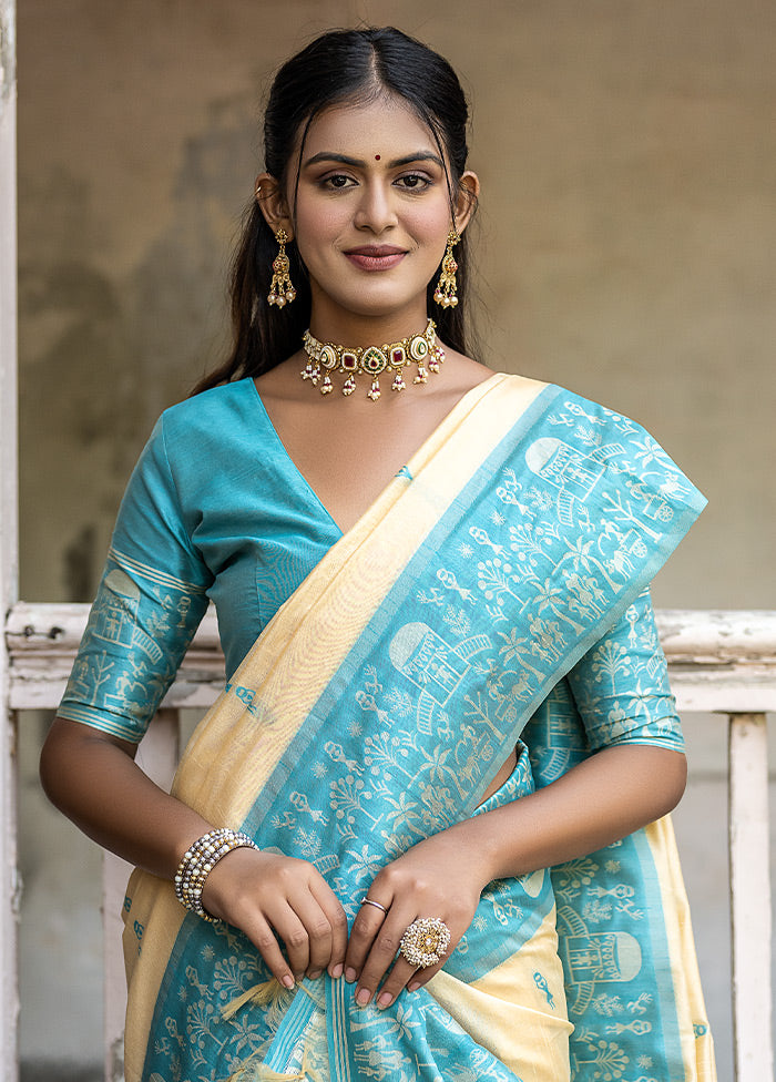 Firoza Dupion Silk Saree With Blouse Piece