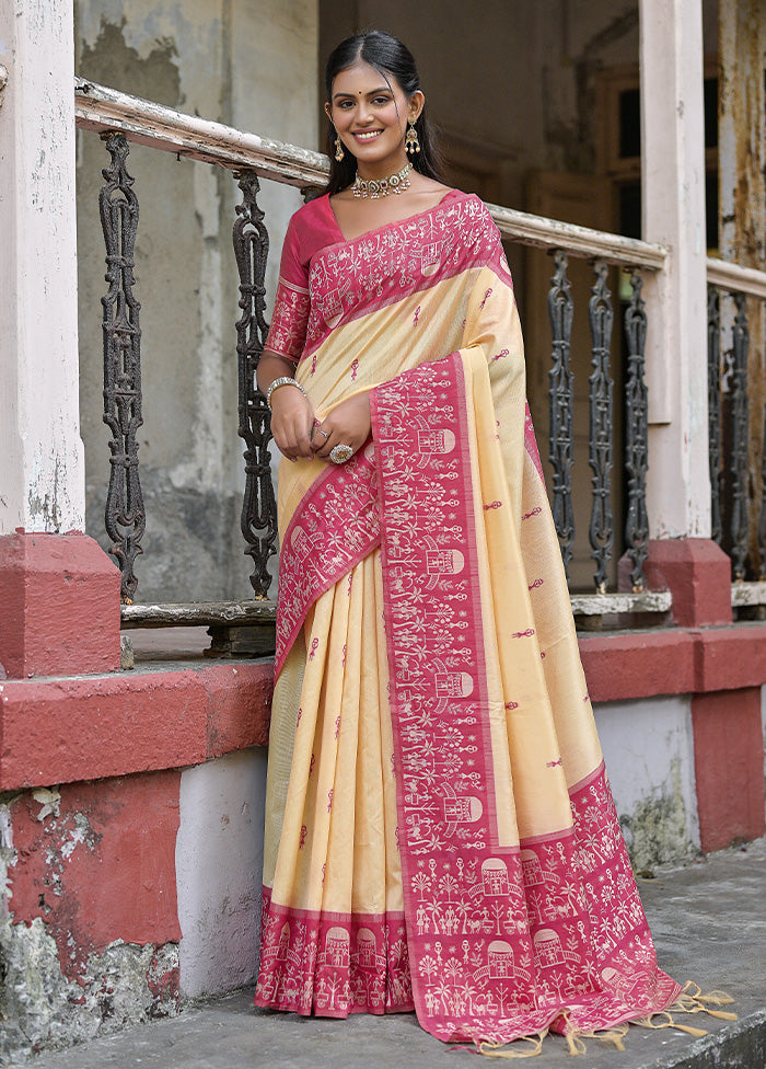 Rani Dupion Silk Saree With Blouse Piece