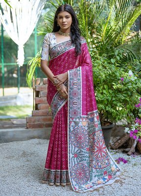 Rani Dupion Silk Saree With Blouse Piece