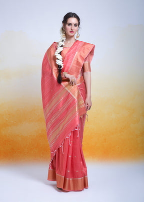 Rani Cotton Saree With Blouse Piece