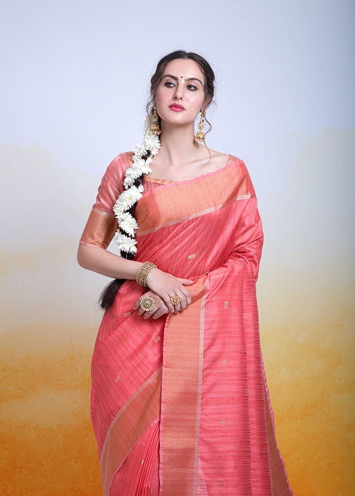 Rani Cotton Saree With Blouse Piece