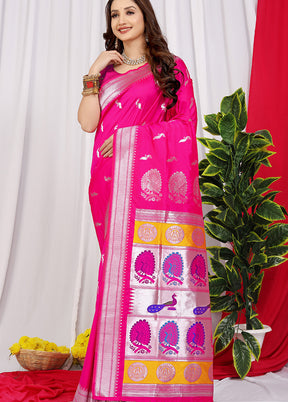 Rani Spun Silk Saree With Blouse Piece