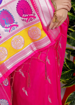 Rani Spun Silk Saree With Blouse Piece