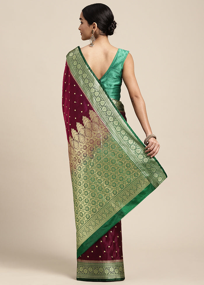 Maroon Dupion Silk Saree With Blouse Piece