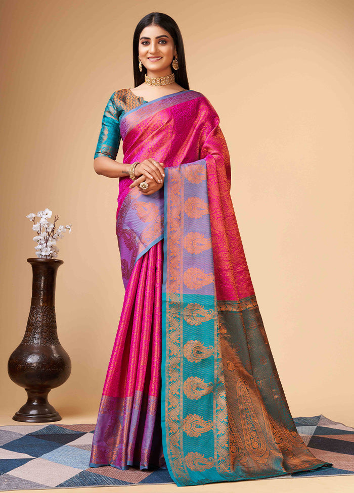 Wine Dupion Silk Saree With Blouse Piece