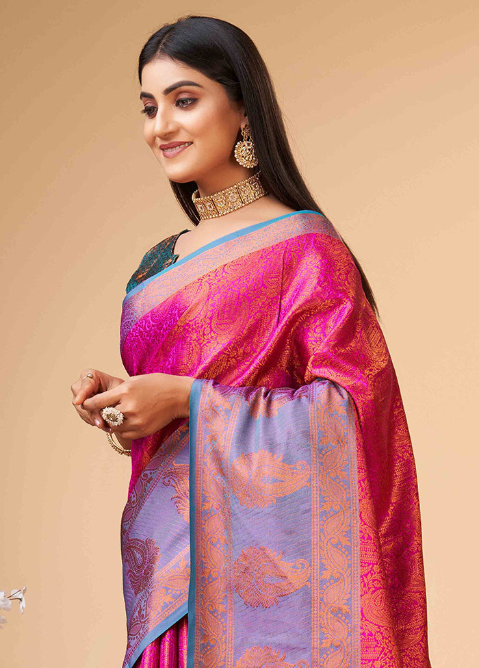 Wine Dupion Silk Saree With Blouse Piece