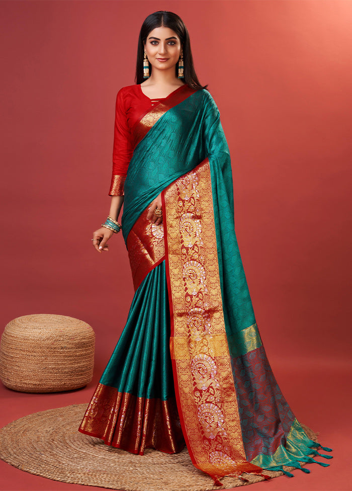 Firoza Cotton Saree With Blouse Piece