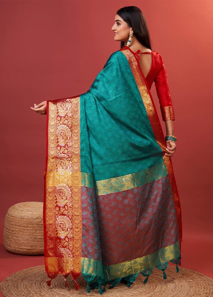 Firoza Cotton Saree With Blouse Piece