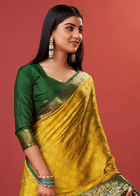 Mustard Cotton Saree With Blouse Piece