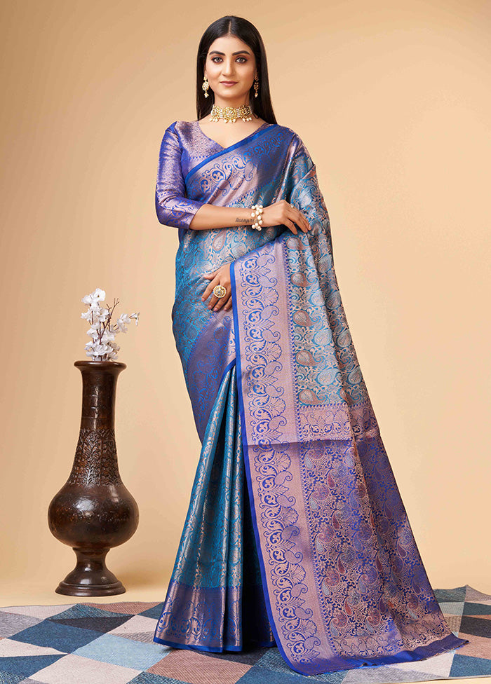 Firoza Dupion Silk Saree With Blouse Piece