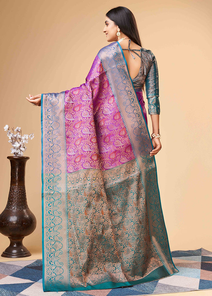 Wine Dupion Silk Saree With Blouse Piece