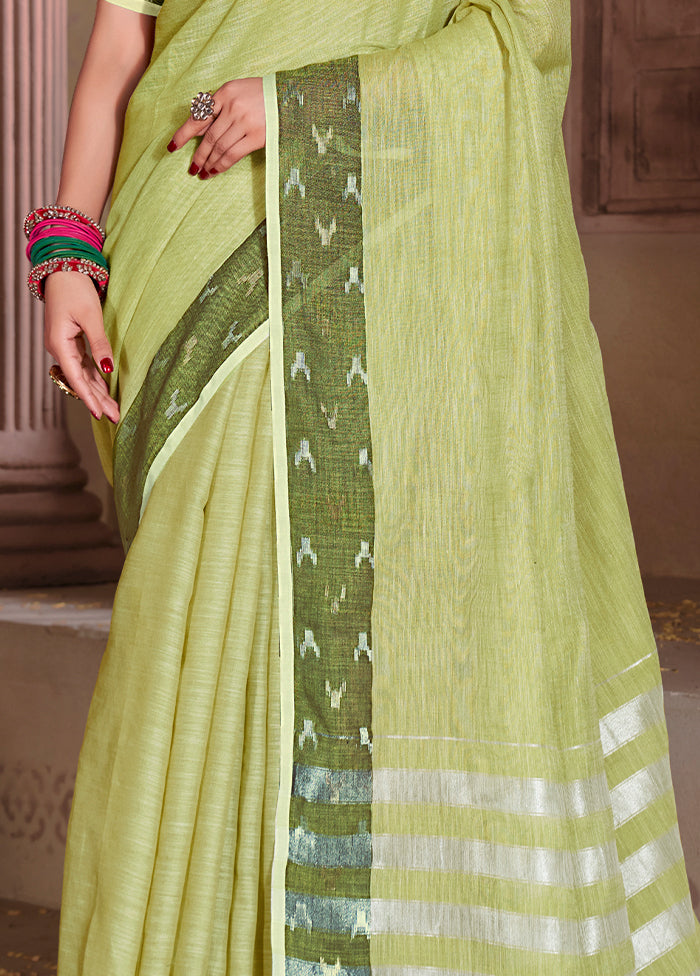 Light Green Silk Saree With Blouse Piece