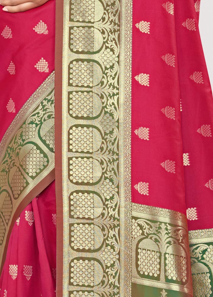 Pink Spun Silk Saree With Blouse Piece