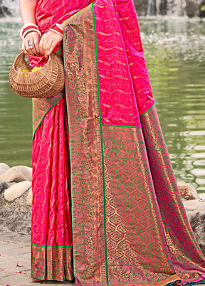 Pink Dupion Silk Saree With Blouse Piece