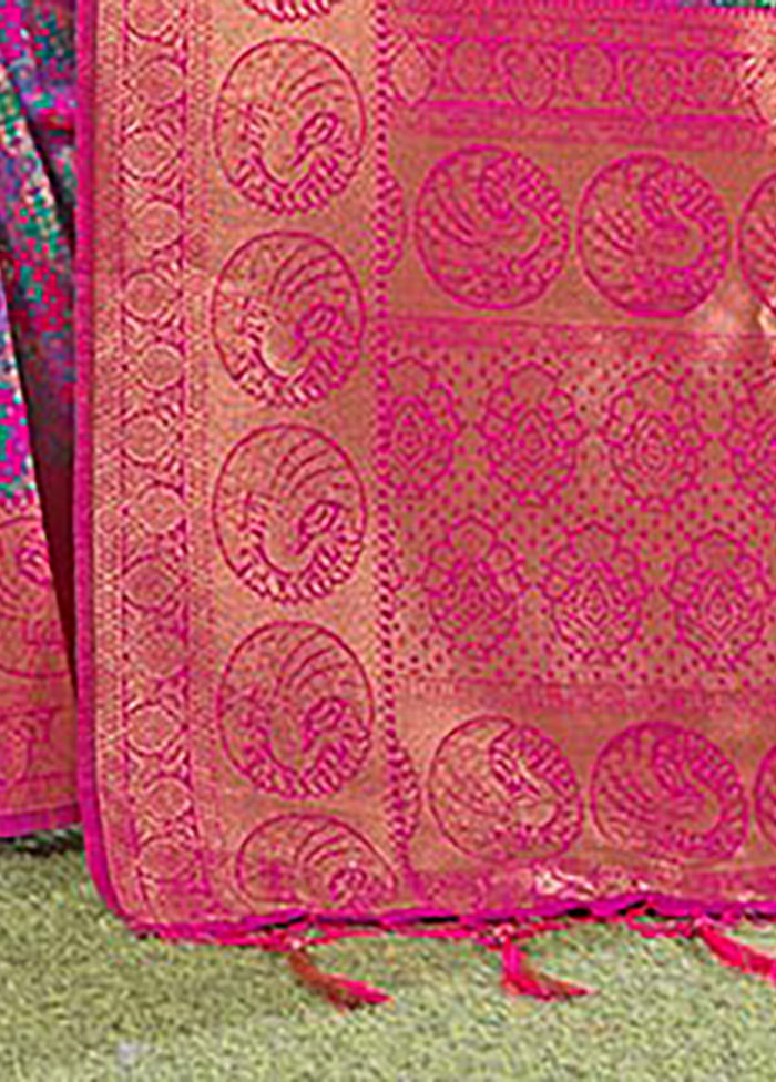 Purple Spun Silk Saree With Blouse Piece