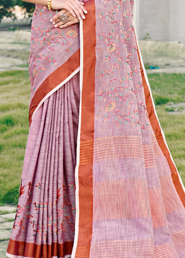 Purple Silk Saree With Blouse Piece