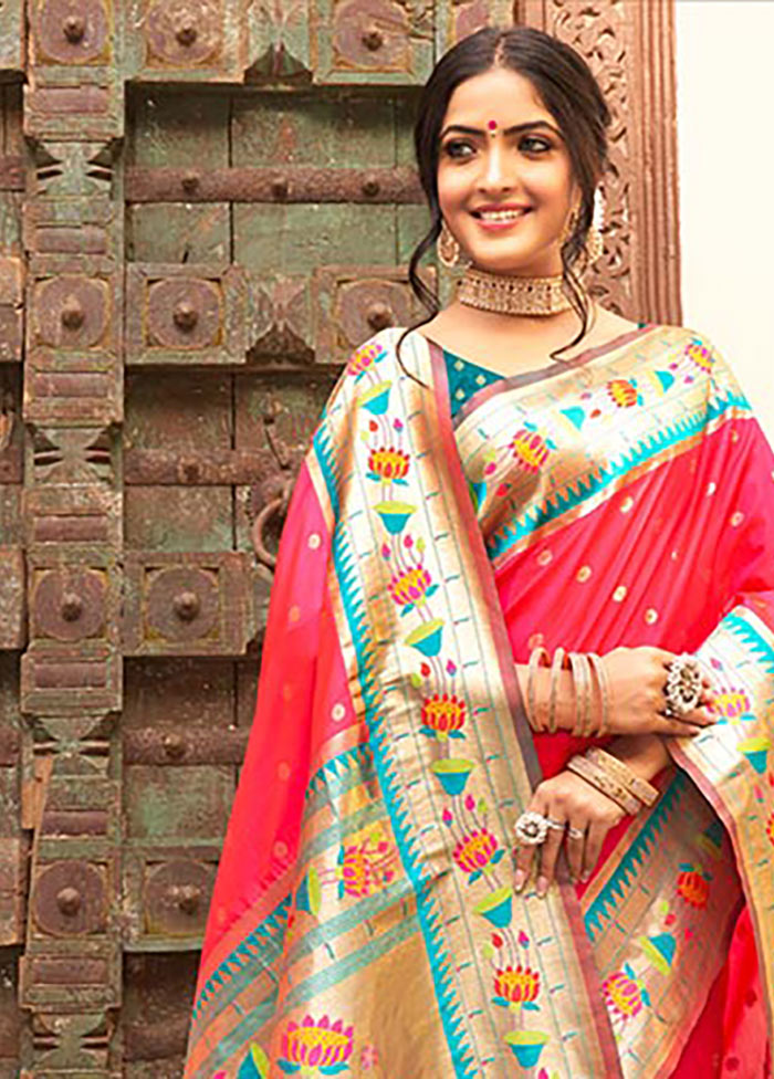 Pink Spun Silk Saree With Blouse Piece