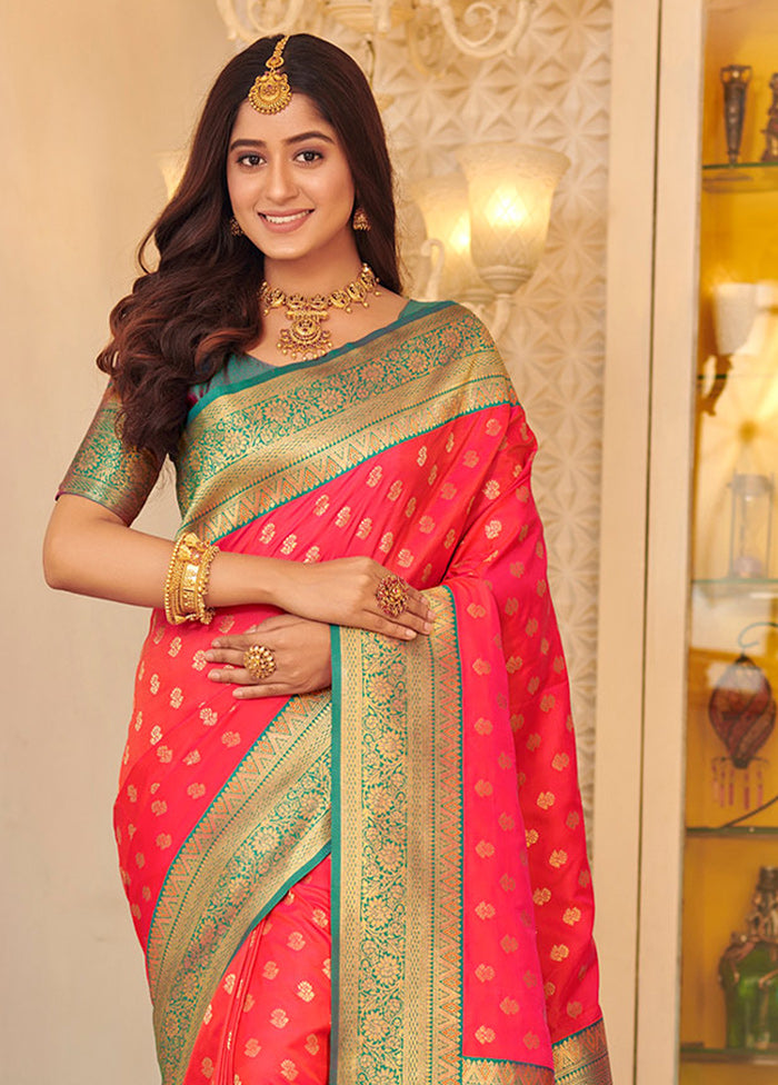 Pink Spun Silk Saree With Blouse Piece