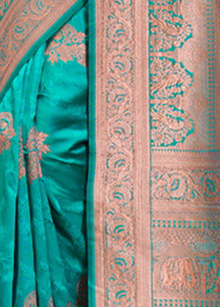 Sky Blue Spun Silk Saree With Blouse Piece