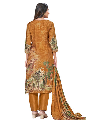 2 Pc Brown Readymade Silk Kurti Set