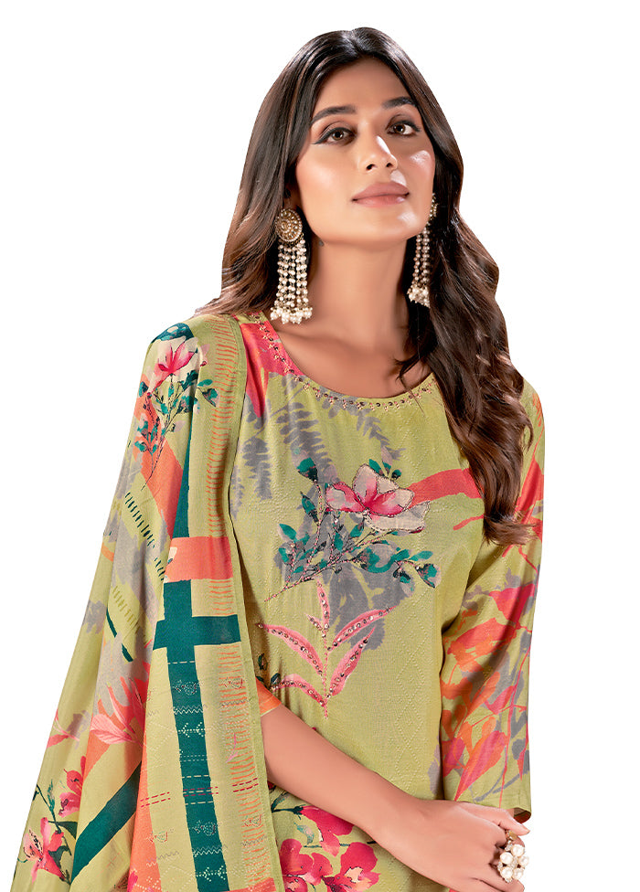 2 Pc Lemon Readymade Silk Kurti Set