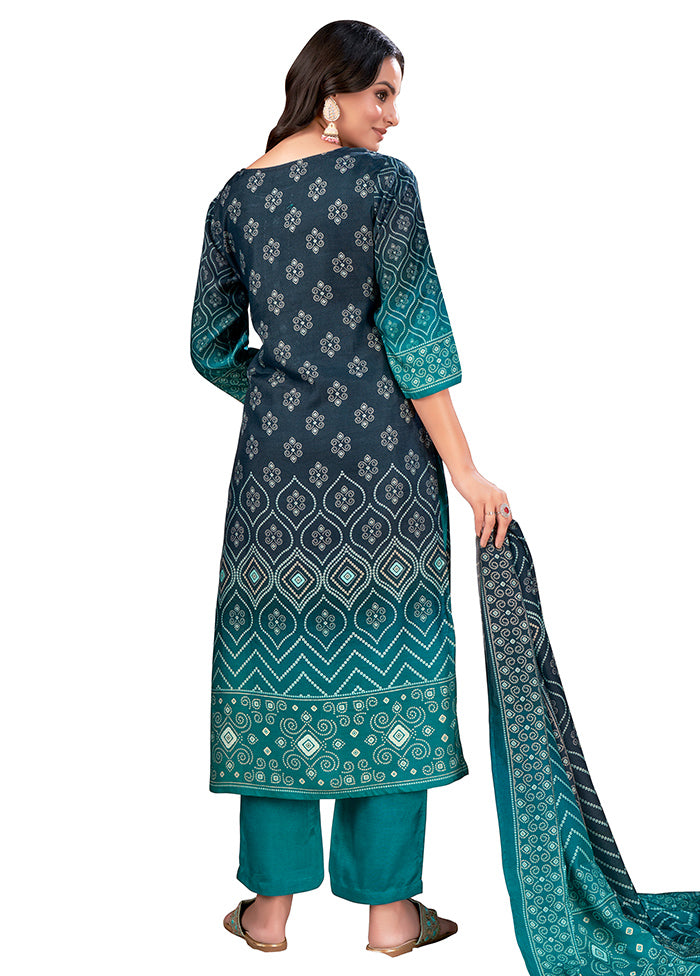 2 Pc Navy Blue Readymade Silk Kurti Set