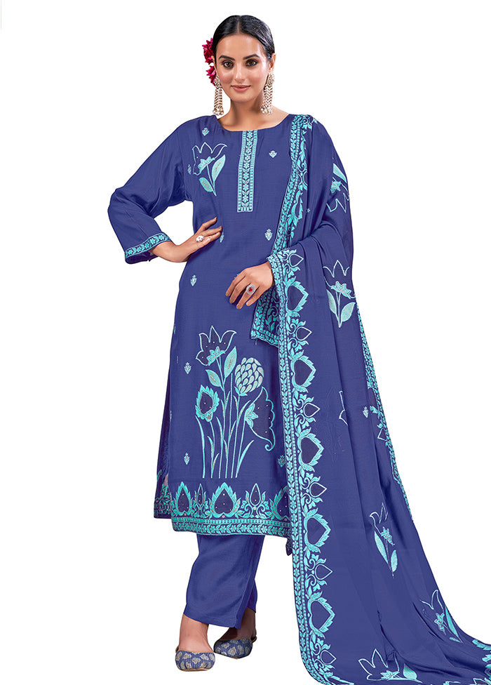 2 Pc Blue Readymade Viscose Kurti Set